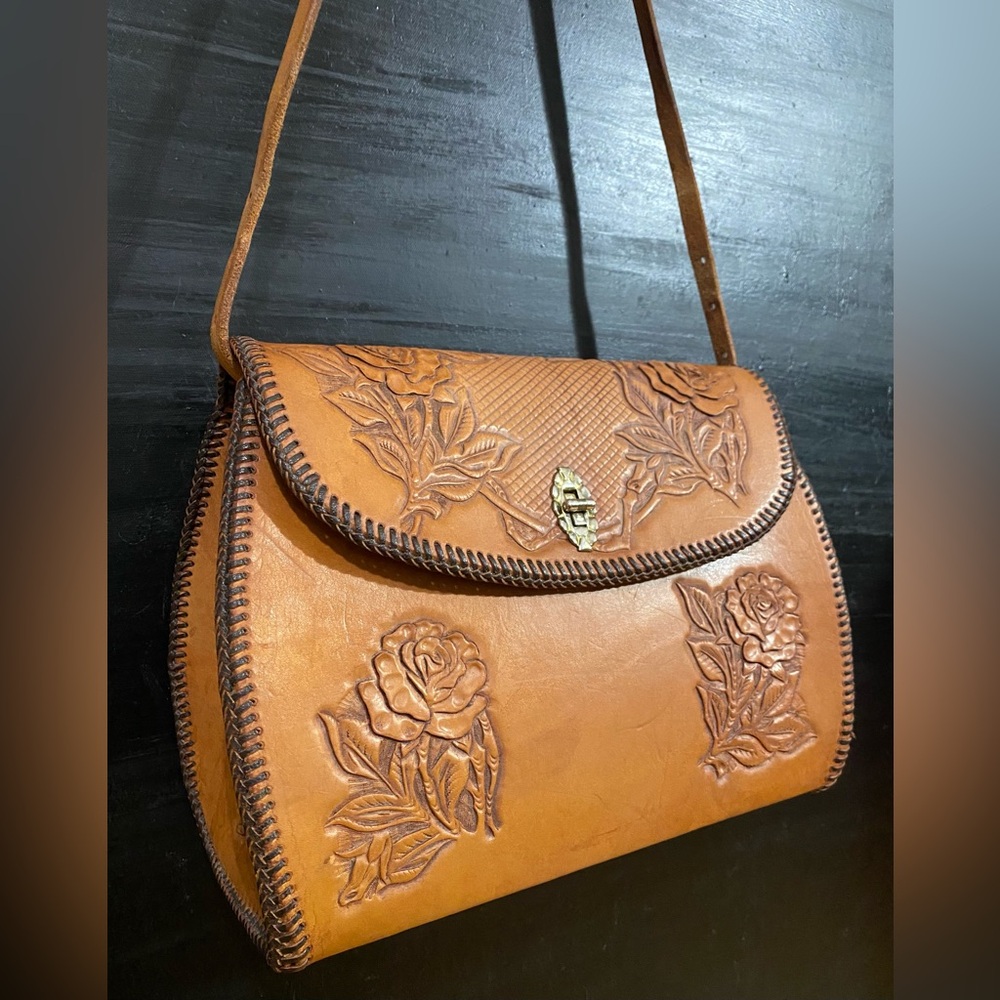 Embossed Rose Purse With Pouch Solid Brass U.S.A. - image 1